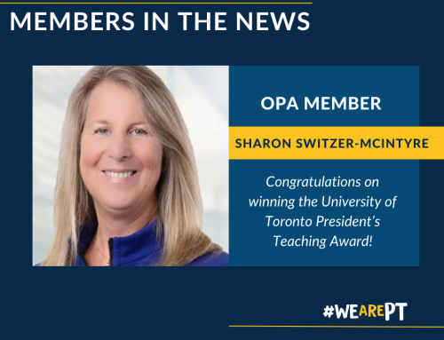 MEMBERS IN THE NEWS – SHARON SWITZER-MCINTYRE- PRESIDENT’S TEACHING AWARD